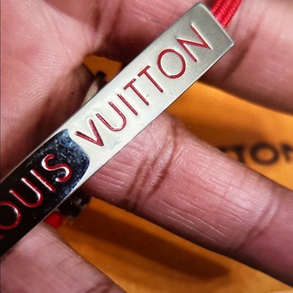 Louis Vuitton Red and Silver Bracelet